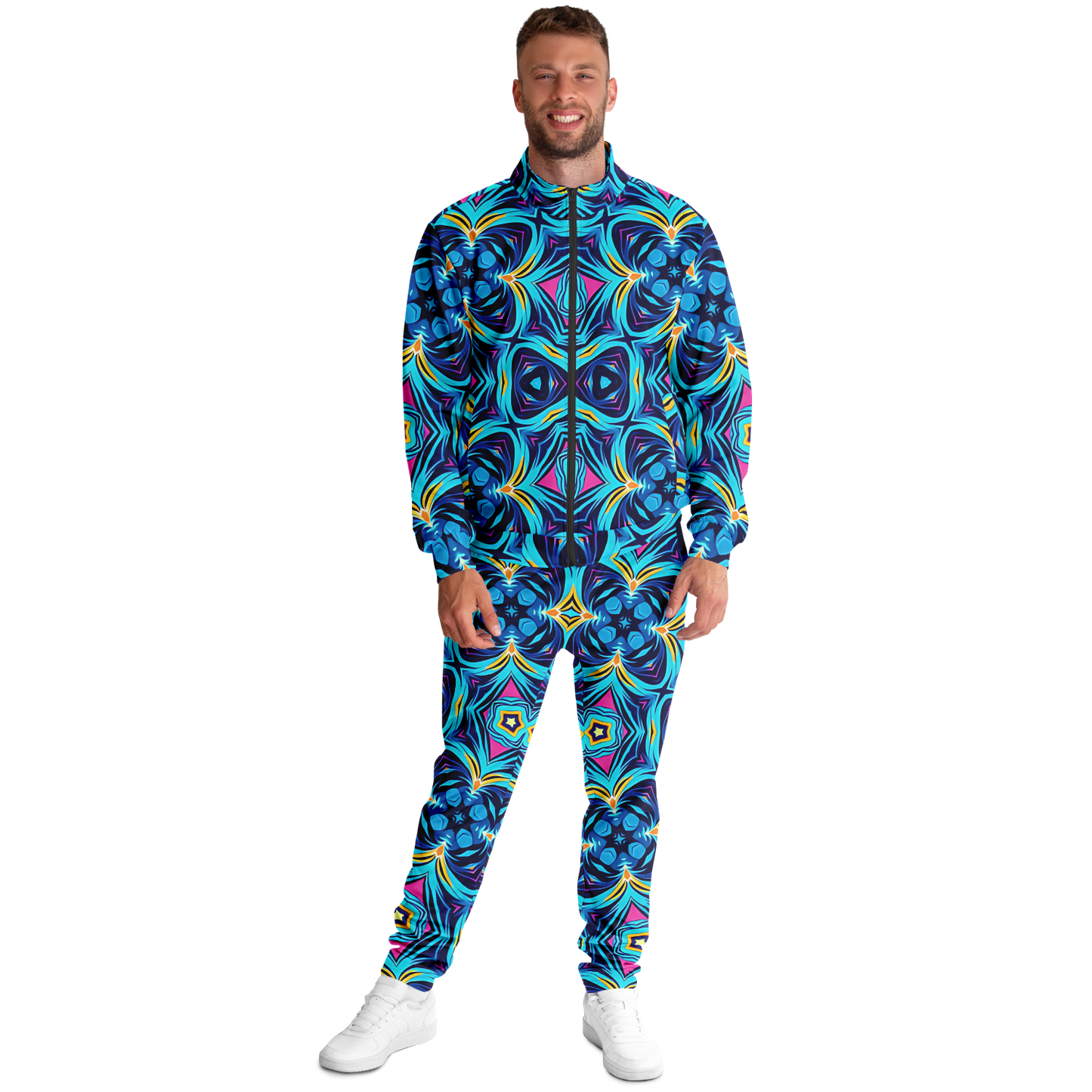 Men's Blue Kaleidoscope Track Jacket and Pants