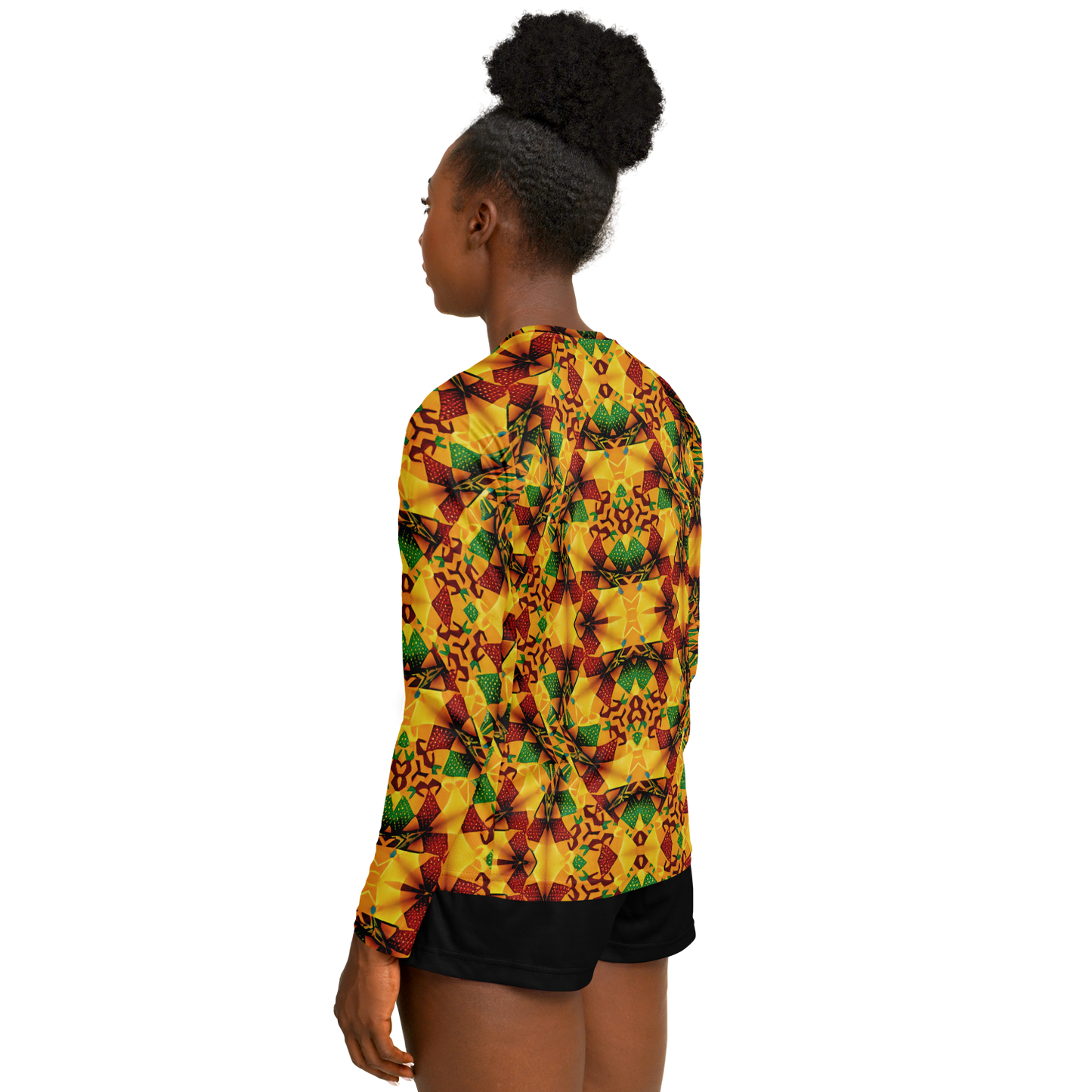 Women's Vibrant Autumn Kaleidoscope Pattern All Over Print Long Sleeve Performance Shirt