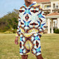 Men's Vibrant Kaleidoscope Geo Pattern All-Over Print Lightweight Sun Hoodie & Shorts Set