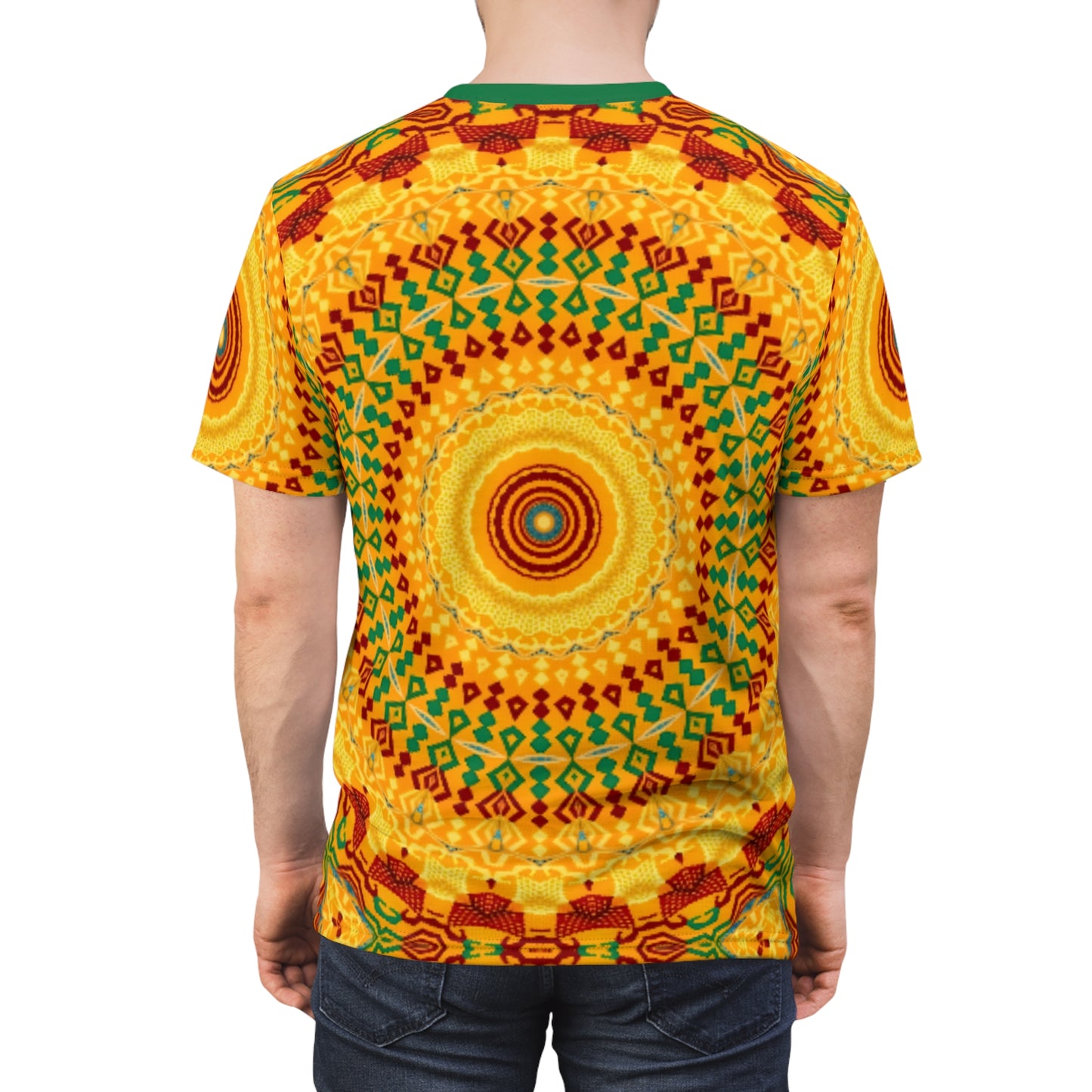 Men's Vibrant Yellow Sunburst Mandala All-Over Print T-Shirt