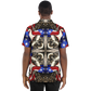 Men's Patriotic Stars & Cross Kaleidoscope Pattern All-Over Print Polo Shirt