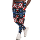 Men's Red White Blue Geometric Pattern All-Over Print Athletic Jogger
