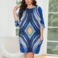 Women's Blue Wave Pattern All Over Print Oversized T- Shirt Loungewear
