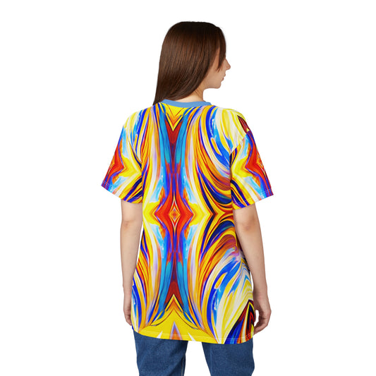 Women's Vibrant Abstract Art All-Over Print Tee