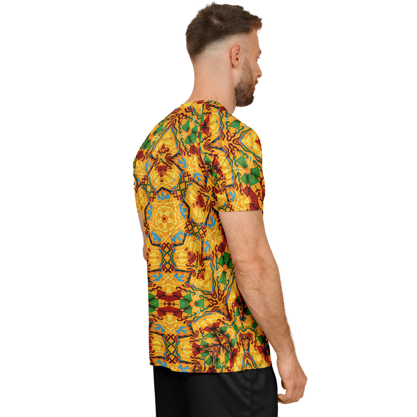 Men's Golden Kaleidoscope Design Soccer Jersey