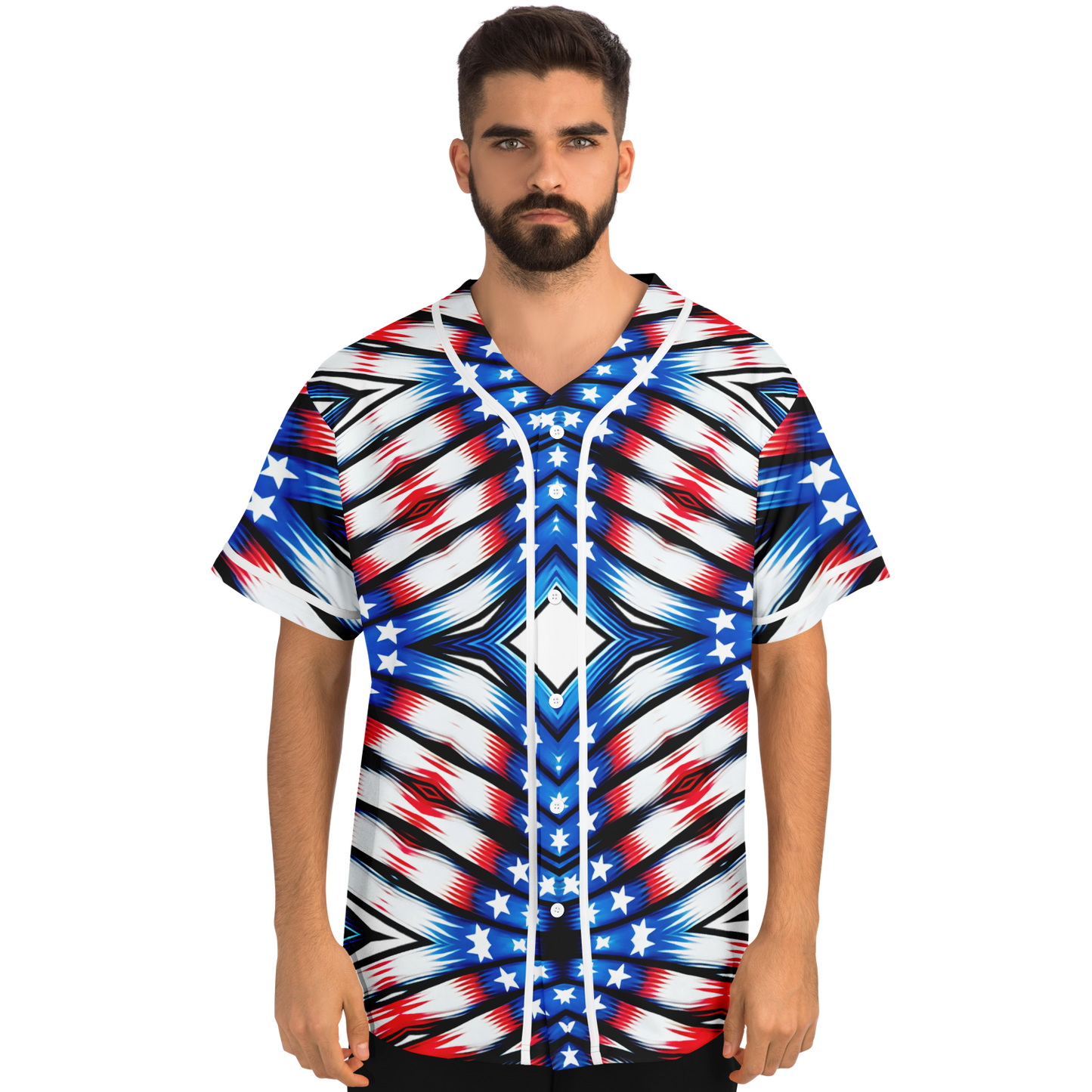 Men's American Flag Pattern All-Over Print Baseball Jacket