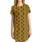 Women's African Kente Geometric Pattern All-Over Print T-Shirt Dress