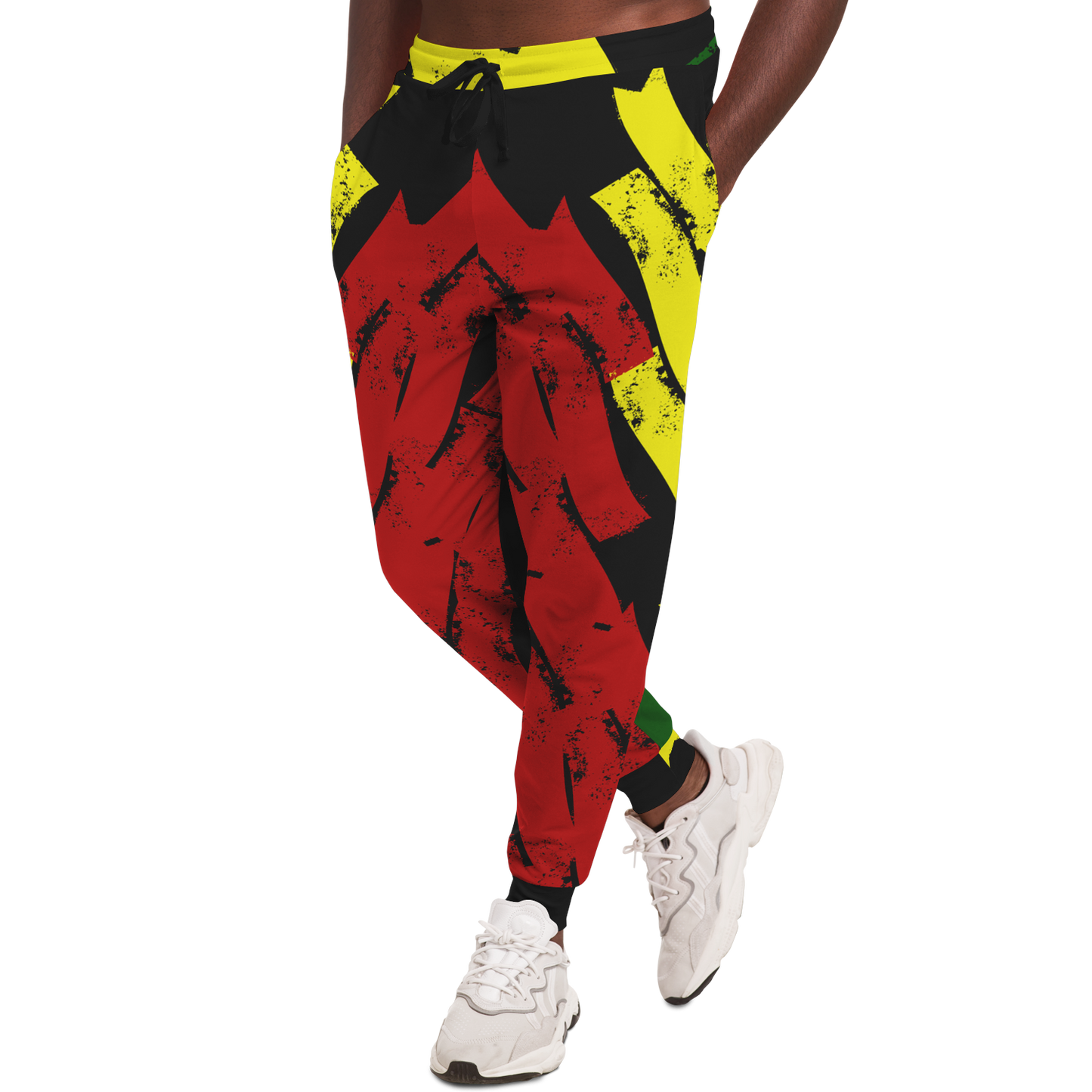 Men's Ghana Flag & Black Star Pattern All-Over Print Baseball Jacket