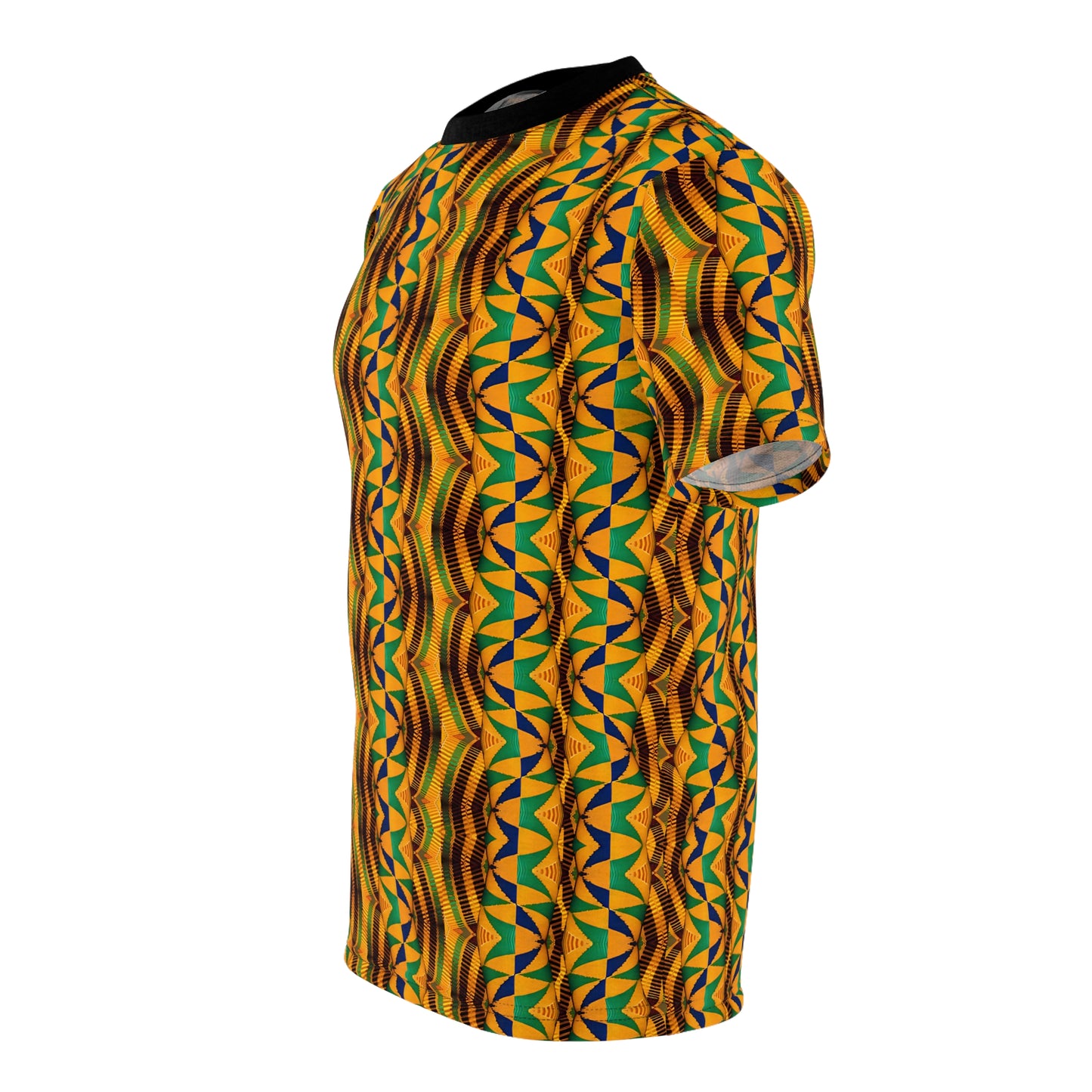 Men's African Kente Geometric Pattern All-Over Print Tee