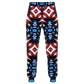 Women's Red White Blue Geometric Pattern All-Over Print Athletic Jogger
