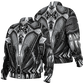 Women's Black & Silver Symmetry Pattern All-Over Print Baseball Jacket