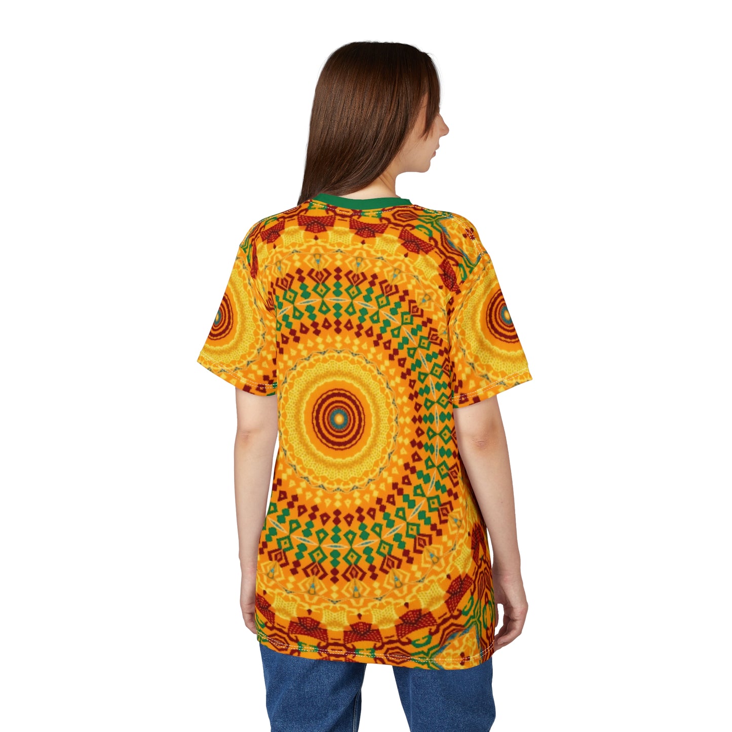 Women's Vibrant Yellow Sunburst Mandala All-Over Print T-Shirt