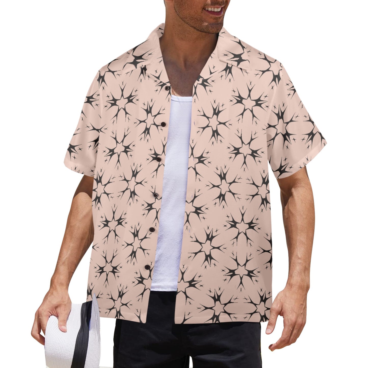 Men's Blush Pink Kaleidoscope Pattern All Over Print  Hawaiian Shirt
