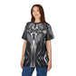 Women's Abstract Black & Silver Kaleidoscope Pattern All Over print Tee