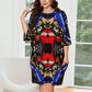Women's Patriotic Kaleidoscope All-Over Print Oversized T- Shirt Loungewear