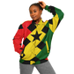 Women's Red Yellow Green and Black Stars Baseball Jacket