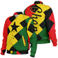 Women's Ghana Flag & Black Star Pattern All-Over Print Baseball Jacket