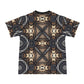 Men's Geometric Kaleidoscope Brown Pattern All Over Print All Over Print Ribbed Collar T-Shirt