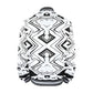 Men's Black & White Kaleidoscope Pattern All Over Print Striped Trim Bomber Jacket