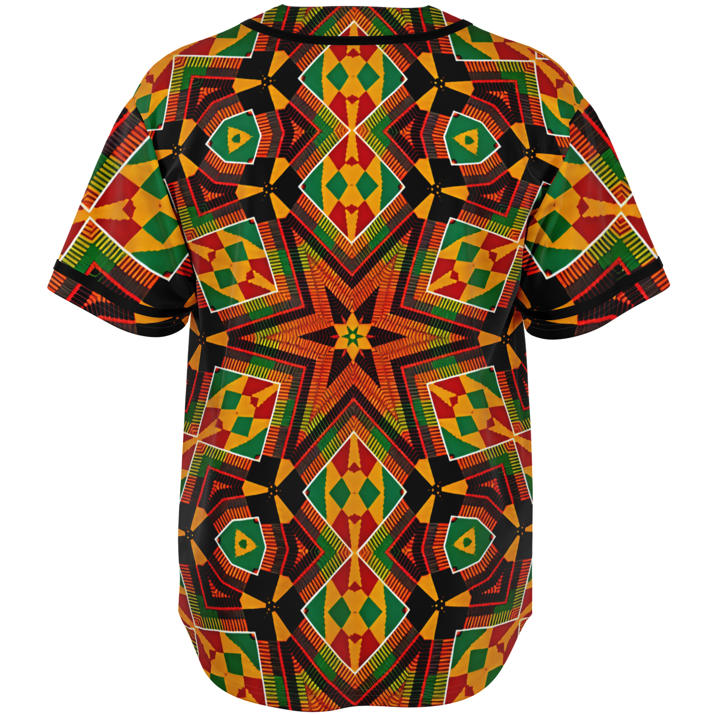 Women's African Kente Geometric Star Pattern All-Over Print Baseball Jersey