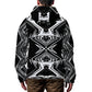 Men's Black & White Geometric Pattern All-Over Print Hooded Windbreaker Jacket