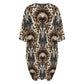 Women's Leopard Kaleidoscope Pattern All-Over Print Oversized T- Shirt Loungewear
