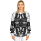 Women's Classic Black & White Geometric Pattern All Over Print Baseball Jacket