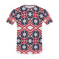 Men's Patriotic Red White Blue Geometric Men's All Over Print Crew Neck T-Shirt