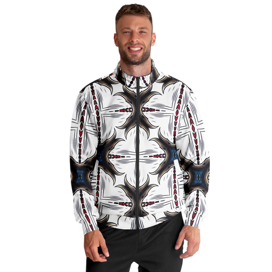 Men's Abstract Symmetry Pattern Polyester Track Jacket