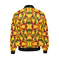 Men's Vibrant Autumn Kaleidoscope Pattern All Over Print Quilted Bomber Jacket