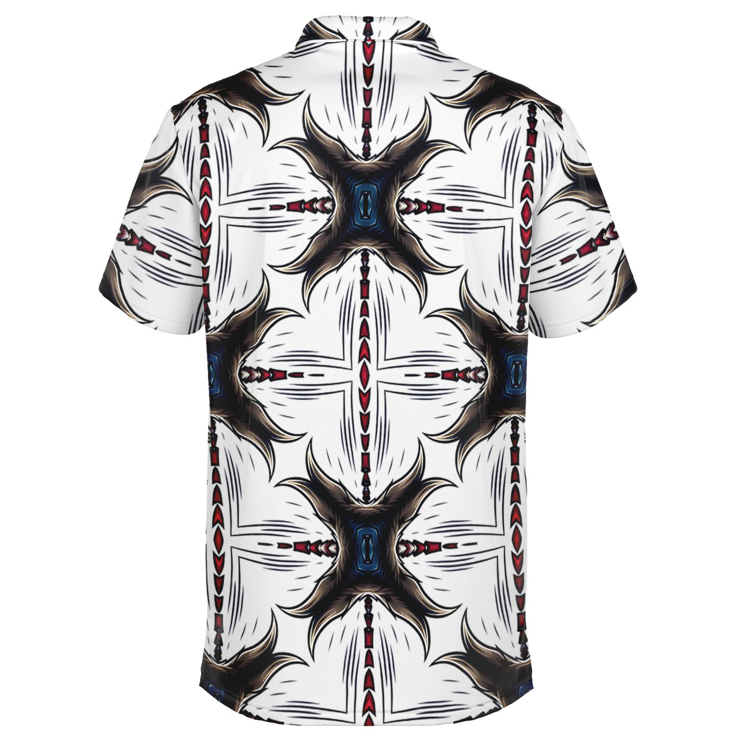 Men's Abstract Symmetry Pattern  Polyester Polo Shirt