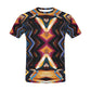 Men's Bold Geometric Pattern All-Over Print  Crew Neck T-Shirt