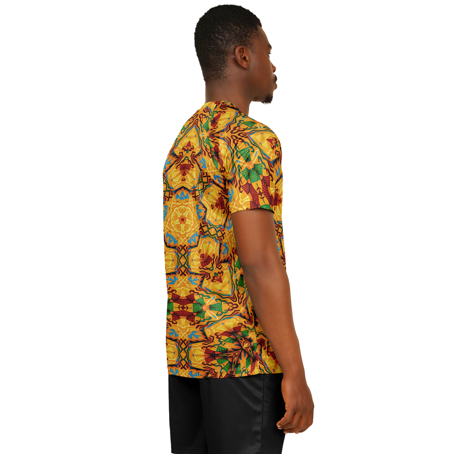 Men's Golden Kaleidoscope Design Soccer Jersey