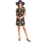 Women's Geometric Kaleidoscope Brown Pattern All Over Print T-Shirt Dress