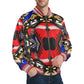 Men's Patriotic Kaleidoscope Pattern All-Over Print Striped Trim Bomber Jacket