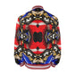 Men's Patriotic Kaleidoscope Pattern All-Over Print Striped Trim Bomber Jacket