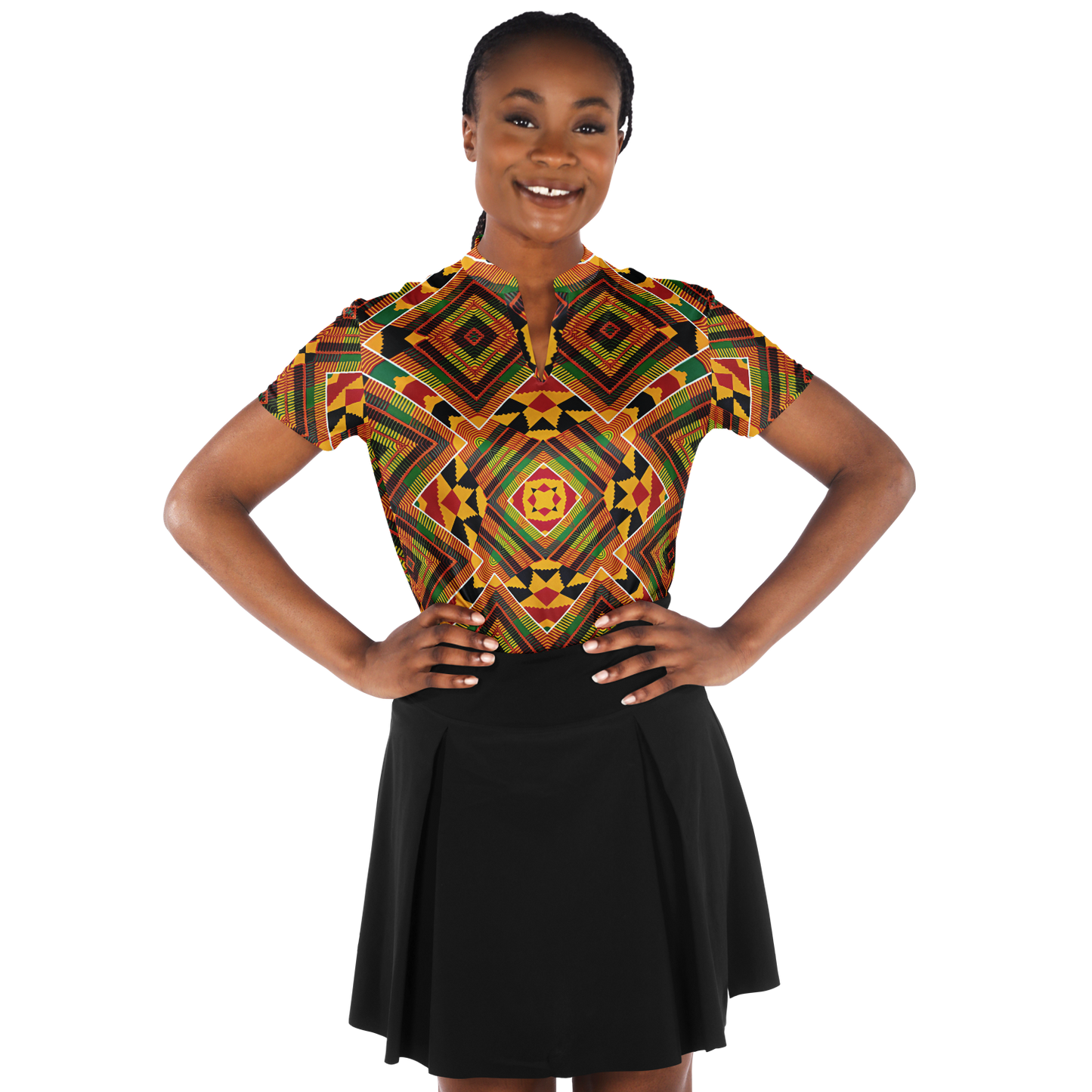 Women's Stand Up Collar Polo Shirt