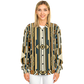 Women's Retro Geometric Tribal Pattern All-Over Print Baseball Jacket