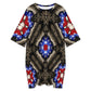 Women's Patriotic Kaleidoscope Kaleidoscope Pattern All-Over Print Oversized T- Shirt Loungewear