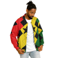Men's Ghana Flag & Black Star Pattern All-Over Print Baseball Jacket