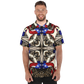 Men's Patriotic Stars & Cross Kaleidoscope Pattern All-Over Print Polo Shirt