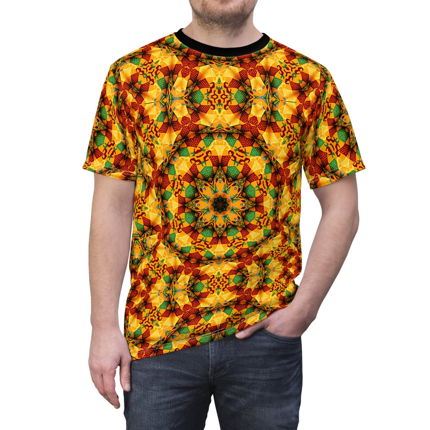 Men's Vibrant Geometric Unisex Cut & Sew Tee
