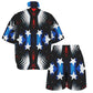 Women's Patriotic Starburst Pattern All-Over Print Men's All Over Print Windbreaker Short Set