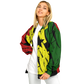 Women's Ghana Flag & Black Star Pattern All-Over Print Baseball Jacket