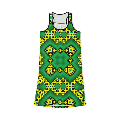 Women's Green & Yellow Kaleidoscope Racer back Dress