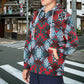 Men's Red, Green & White Teal Aztec Geo Pattern All-Over Print Fleece Full-Zip Hoodie