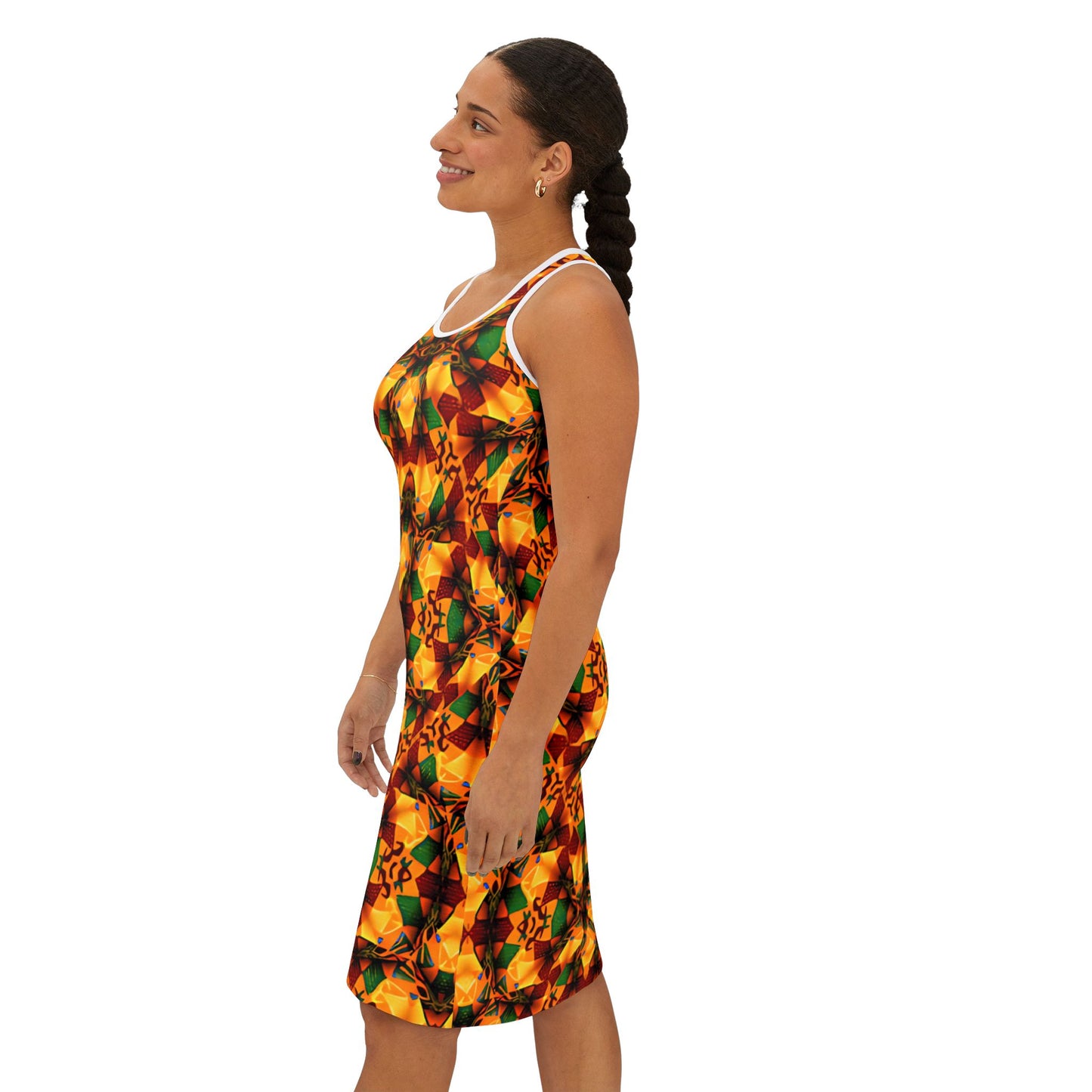 Women's Kaleidoscope Floral Racer back All-Over Print Summer Dress