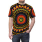 Men's Yellow Green Red Circular Pattern All-Over Print Tee