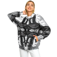 Women's Classic Black & White Geometric Pattern All Over Print Baseball Jacket