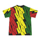 Men's Ghana Flag Pattern With Black Star All-Over Print Cut & Sew Ribbed Collar T-Shirt